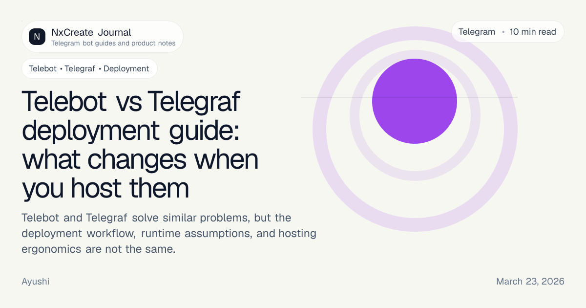 Telebot vs Telegraf deployment guide: what changes when you host them ...